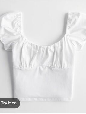 White & Black Set of Hollister Puff Sleeve Crop Tops